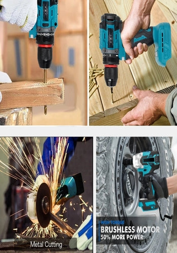 Kit Professionale 3 in 1 Avvitatore + Avvitatore a Impulsi + Smerigliatrice 88V