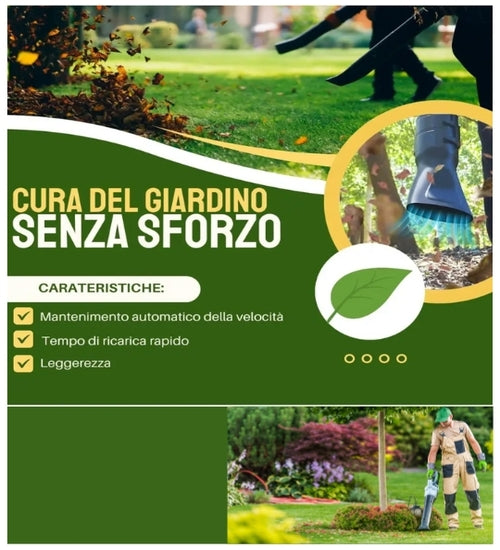 Soffiatore a Batteria Professionale Soffiatore per Foglie 2 Batterie 6 Velocita'