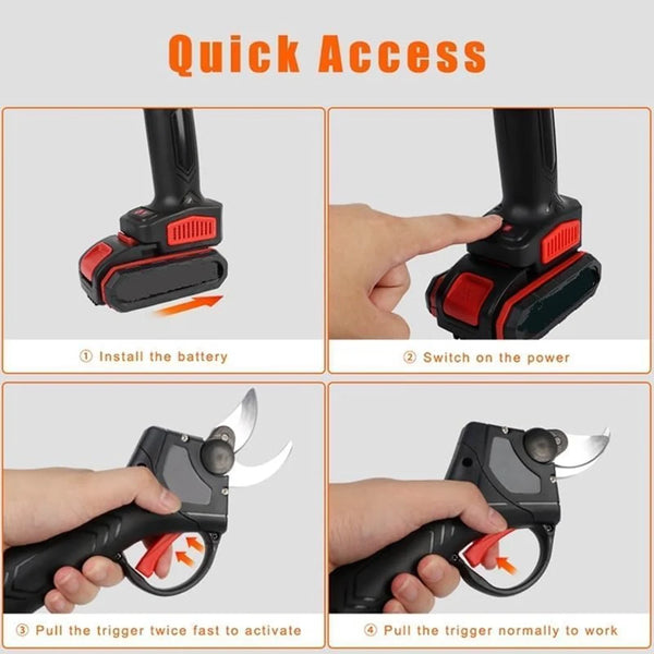 Cesoia Elettrica 48V Professionale – Forbice da Potatura Senza Fili con 2 Batterie al Litio