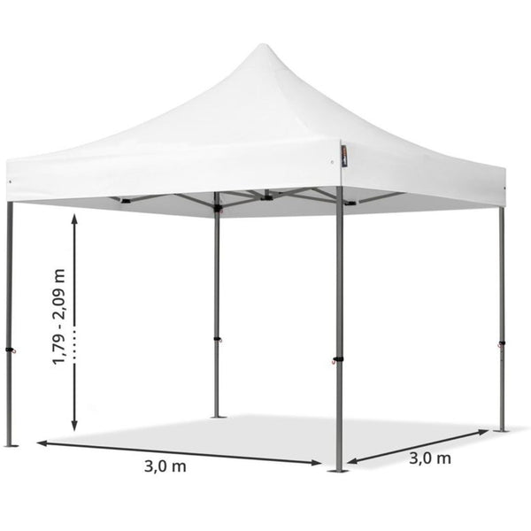 Gazebo Richiudibile 3X3 Mt in PVC Automatico in tessuto chiusura a fisarmonica