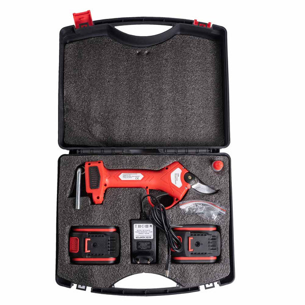Forbici potatura elettriche 2 batterie caricatore valigetta e accessori