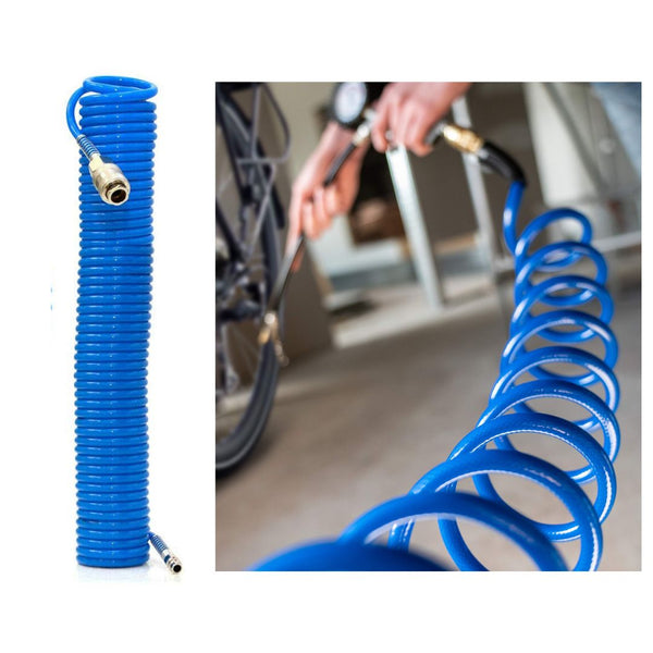 Tubo Aria Compressa 15 Metri Flessibile per Compressore Attacco Rapido