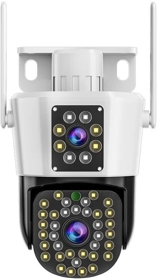 Telecamera WiFi Smart Dual Lens | Full HD 1080P con Visione Notturna a Colori e Rilevamento del Movimento