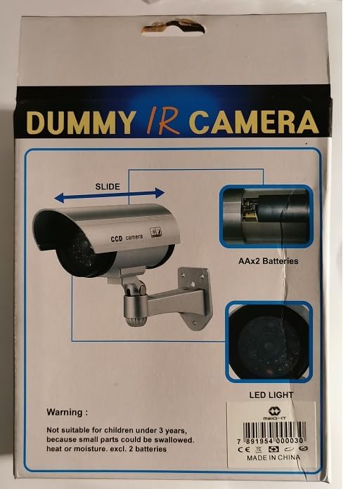 2 Telecamere Finte DUMMY IR CAMERA | LED Lampeggiante | Uso Interno ed Esterno