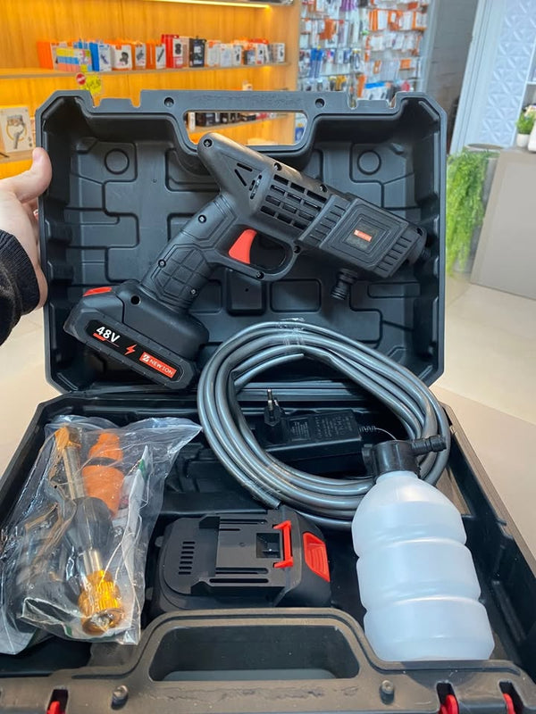 Idropulitrice Portatile a Batteria Cleaning Gun | Kit Completo con Valigetta | Alta Pressione 48V