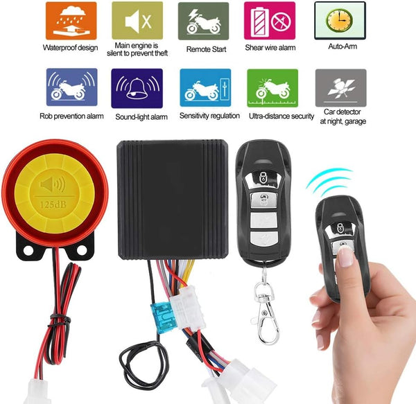 Antifurto Moto Universale CTC-528 | Allarme 125dB con Telecomandi e Funzione Avviamento Remoto