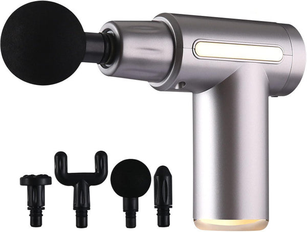 Pistola Massaggiante Muscolare Professionale | 6 Velocità, 4 Testine, Display Digitale, Batteria Ricaricabile