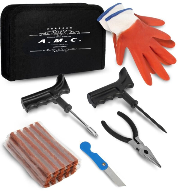 Kit Riparazione Pneumatici Auto 26pcs Kit Emergenza per Ripara Gomme Auto e Moto