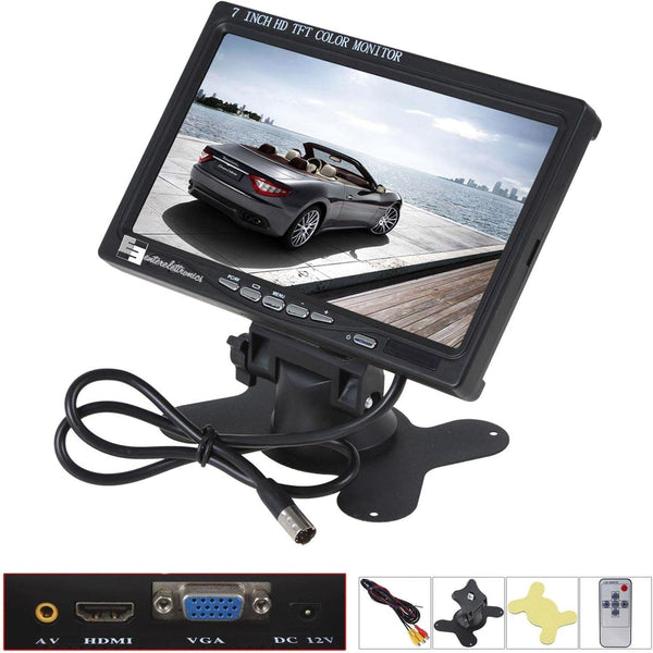 Monitor 7” HD TFT LCD | HDMI – VGA – AV – 12V | Display Multifunzione per Videosorveglianza e Auto