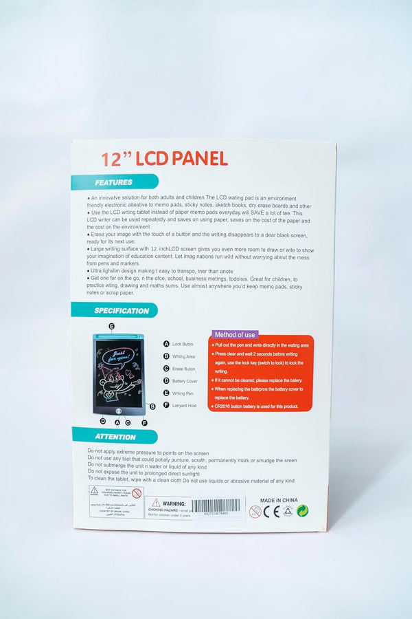 Tavoletta LCD 12” Colorata – Pannello da Disegno Digitale con Penna Inclusa