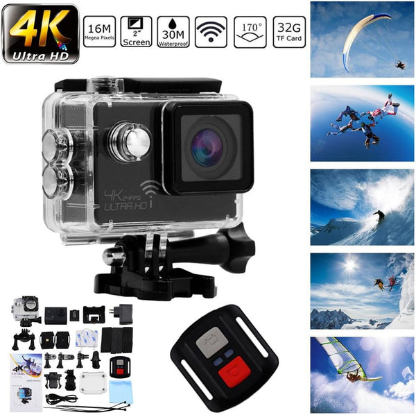 Action Cam 4K Ultra HD WiFi | Impermeabile 30 m + Telecomando Wireless + Accessori Completi