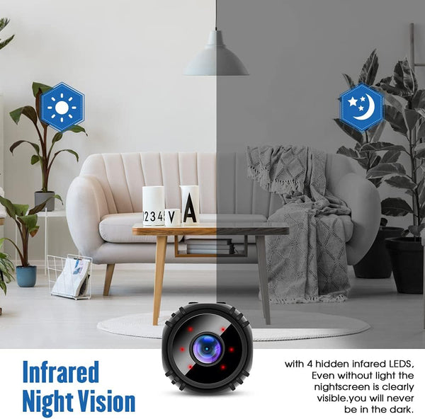 Telecamera WiFi Mini HD 1080P – Microcamera Nascosta con Visione Notturna, Rilevamento Movimento e Connessione App | Sorveglianza Wireless per Casa, Ufficio e Auto