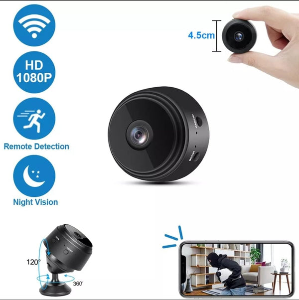 Mini Telecamera WiFi A9 | Microcamera HD con Visione Notturna e Rilevamento del Movimento
