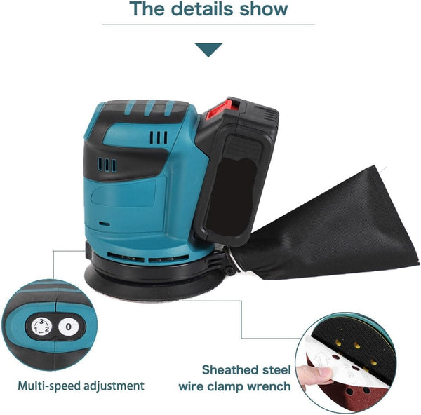 Levigatrice Orbitale a Batteria 18V LXT DBO180Z – 125mm (5”) | Senza Fili | Potente e Silenziosa per Legno, Muro e Verniciatura