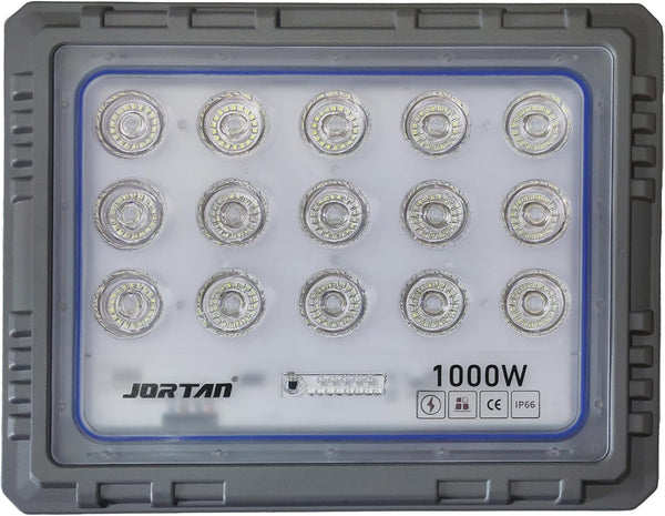JORTAN Faro Solare 1000W | Pannello Fotovoltaico con Telecomando e Alta Luminosità IP66