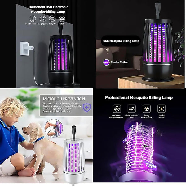 Lampada Antizanzare Elettrica Ricaricabile | Electric Shock Mosquito Killer Lamp | USB & Luce UV