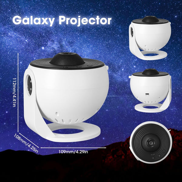 Proiettore Galassia LED 12 Film – Galaxy Projector con 12 Diapositive e Rotazione Silenziosa | Effetto Cielo Stellato Realistico per Camera, Bambini e Relax