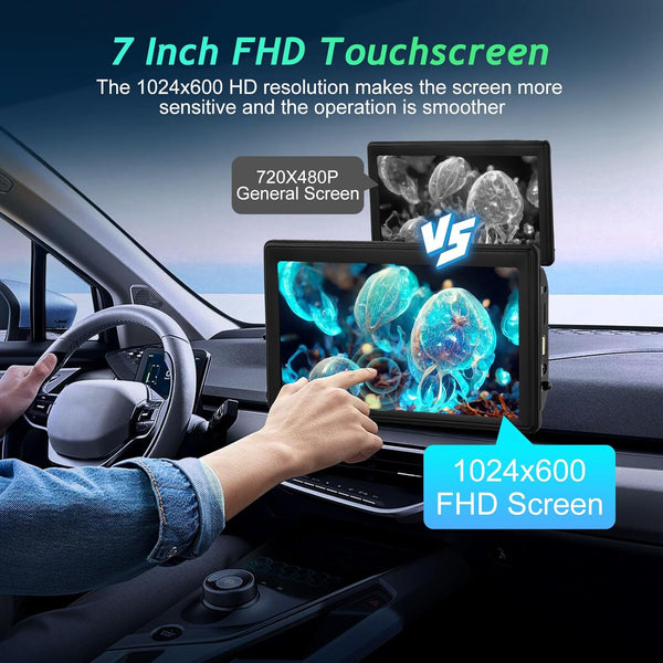Monitor Smart Auto myAI 7” Portable CarPlayer | Wireless Apple CarPlay & Android Auto | Bluetooth, GPS, Touchscreen