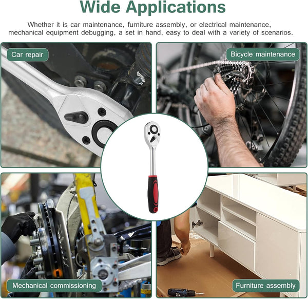 Set bussole e chiavi a cricchetto professionale con valigetta rigida – 108 pezzi