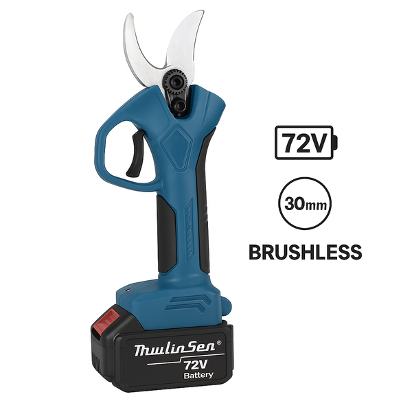 Forbici da Potatura a Batteria 72V Brushless | Taglio 30mm e apertura 42mm | Autonomia Lunga Durata