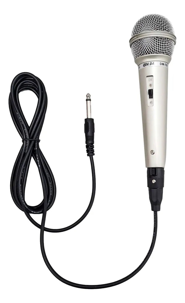 Microfono Professionale QIN DA DM-701 | Alta FedeltĂ , Cavo da 2,5 m, Ideale per Karaoke, Eventi e DJ Set