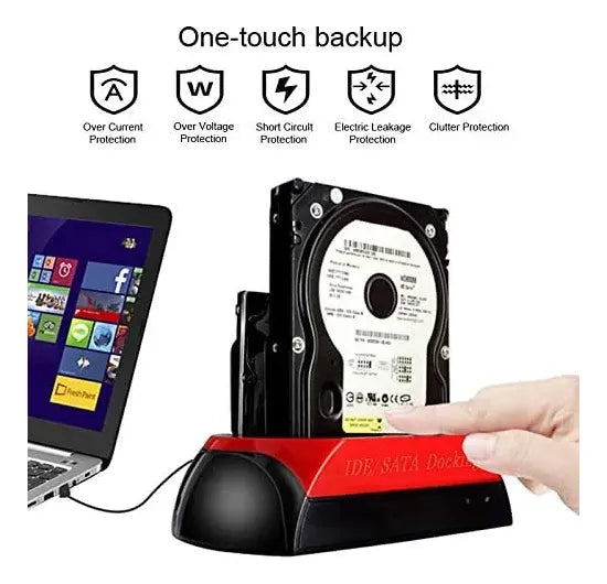 Docking Station All in One IDE/SATA | USB 3.0 – Backup con un Tocco – Doppio Slot per HDD/SSD 2.5” e 3.5”