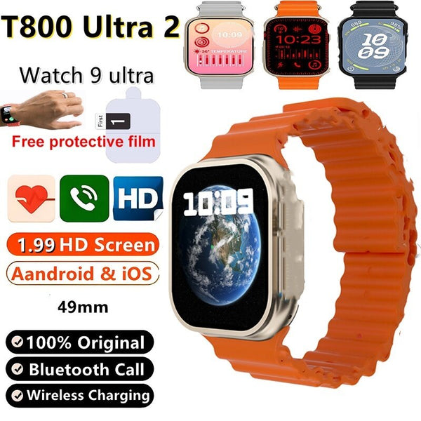 Smartwatch Ultra 9 (7+1 Edition) | Display 2.03” HD, Chiamate Bluetooth, 7 Cinturini Inclusi, Ricarica Wireless