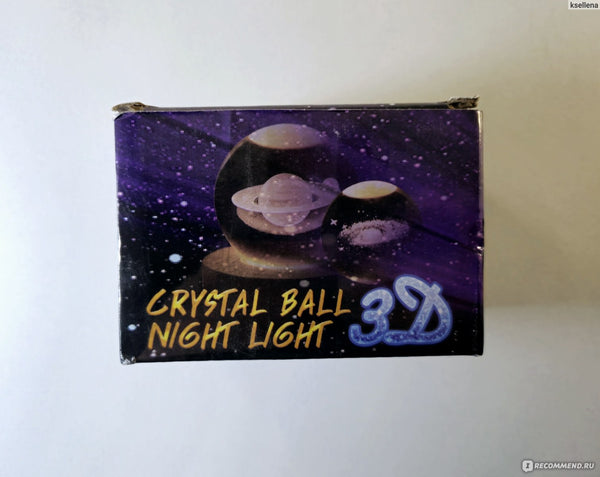 Lampada Notturna 3D Crystal Ball | Sfera in Cristallo con Base in Legno e Luce Calda