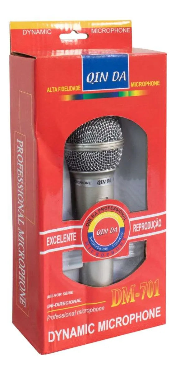 Microfono Professionale QIN DA DM-701 | Alta FedeltĂ , Cavo da 2,5 m, Ideale per Karaoke, Eventi e DJ Set
