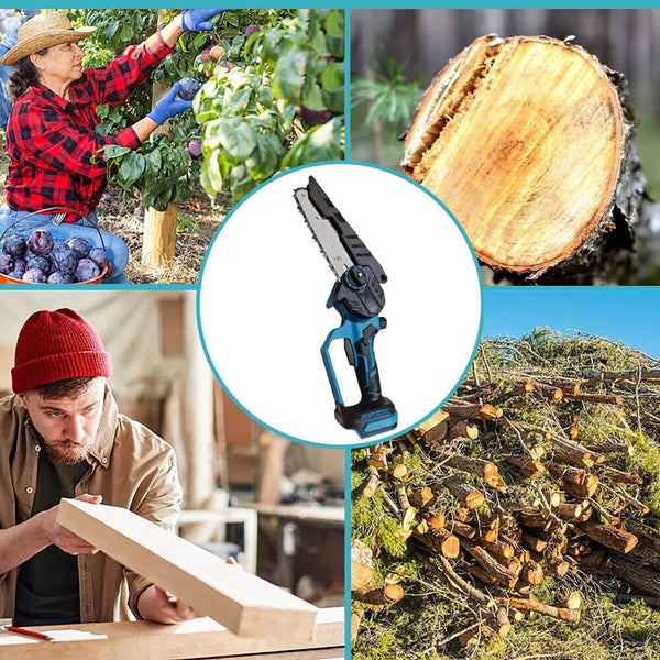 Motosega a Batteria 48V LS-004 | 6" | Lubrificazione Automatica | Kit Completo con Valigetta e 2 Batterie