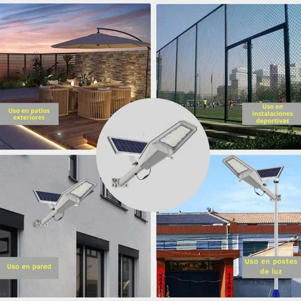 Lampione Stradale Solare Professionale JORTAN – 400 W / 1200 W | IP67 | Sensore Crepuscolare e Pannello Solare Integrato