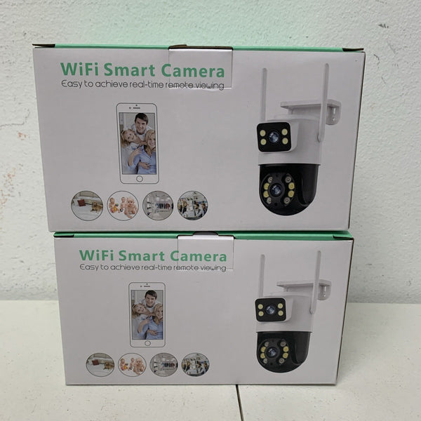 Telecamera WiFi Smart Dual Lens | Full HD 1080P con Visione Notturna a Colori e Rilevamento del Movimento