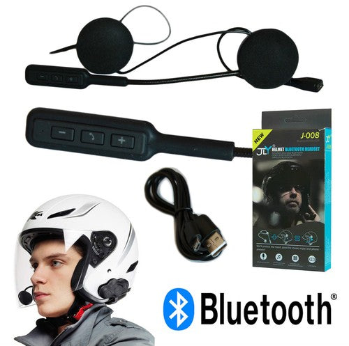 Auricolare Bluetooth JLY J-008 per Casco | Microfono Integrato, Musica e Chiamate in Moto, Bluetooth 4.0+EDR
