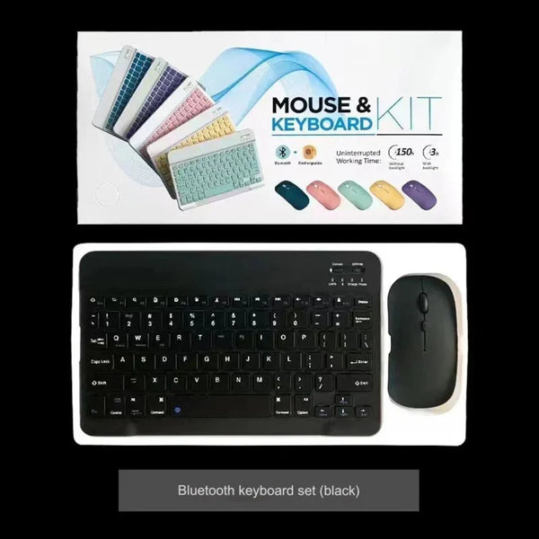 Kit Tastiera + Mouse Bluetooth Ricaricabili | Design Ultra Slim e Silenzioso – Compatibile con PC, Laptop, Tablet e Smartphone