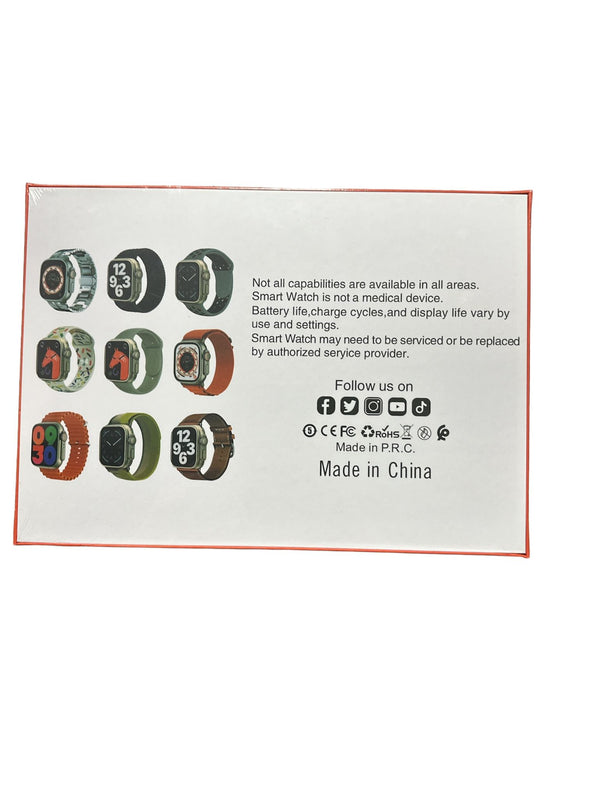 Smartwatch Ultra 9 (7+1 Edition) | Display 2.03” HD, Chiamate Bluetooth, 7 Cinturini Inclusi, Ricarica Wireless