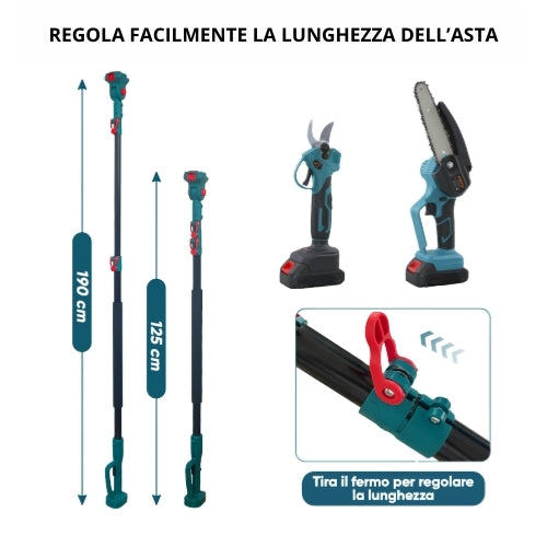 Kit Professionale Forbice da Potatura 30mm Motosega 8 Pollici asta Telescopica