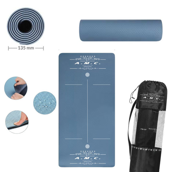Tappetino Yoga in TPE Ecologico Doppio strato Antiscivolo 180x61 cm con Custodia