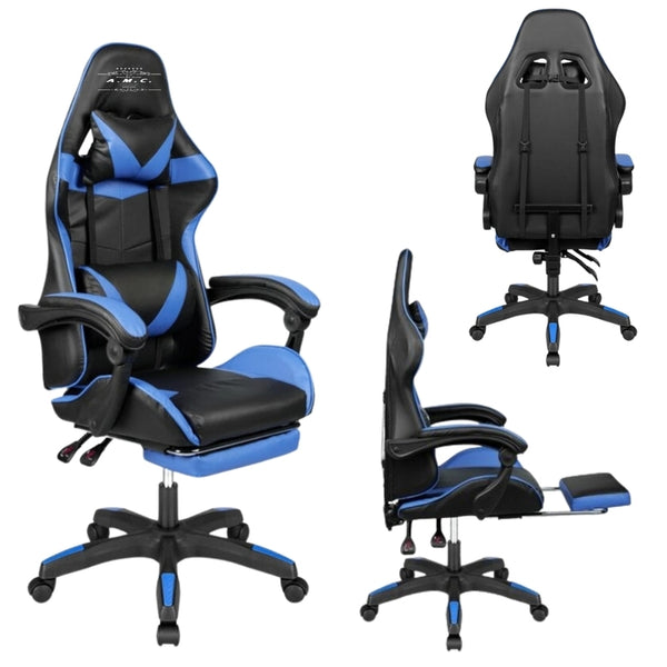 Sedia Gaming Ergonomica Reclinabile con Poggiapiedi —  Ecopelle Premium | Portata 125kg