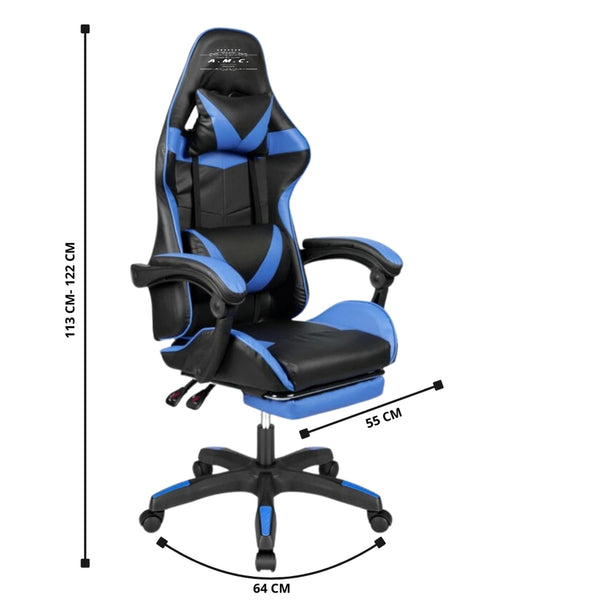 Sedia Gaming Ergonomica Reclinabile con Poggiapiedi —  Ecopelle Premium | Portata 125kg