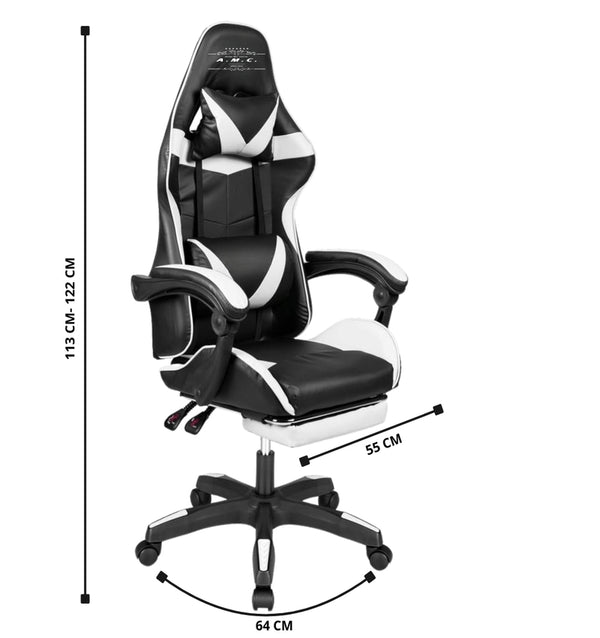 Sedia Gaming Ergonomica Reclinabile con Poggiapiedi —  Ecopelle Premium | Portata 125kg