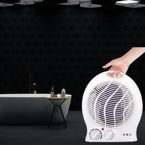Caldo Bagno Elettrico 2000W Termoventilatore Riscaldamento Silenzioso 2 Potenze