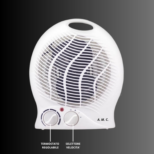 Caldo Bagno Elettrico 2000W Termoventilatore Riscaldamento Silenzioso 2 Potenze