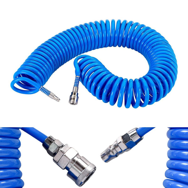 Tubo Aria Compressa 15 Metri Flessibile per Compressore Attacco Rapido