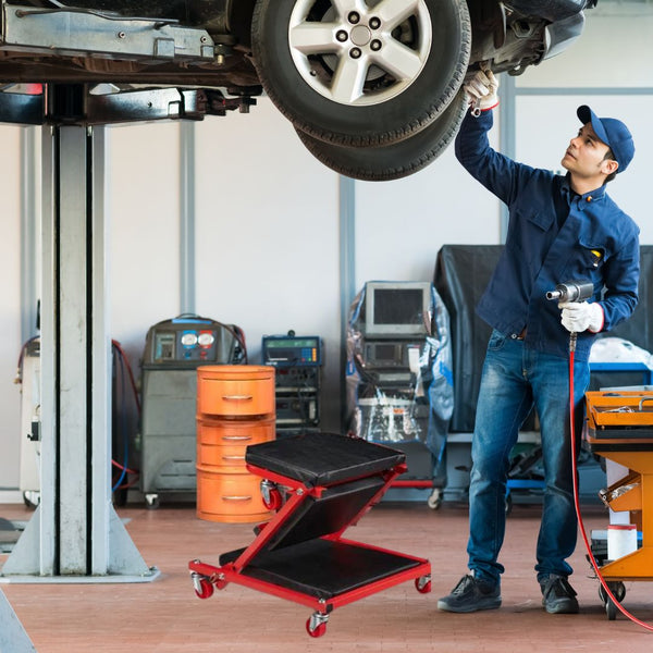 Carrello Sotto Auto 2 in 1 Sgabello da Officina Lettino Riparazioni max 150 kg