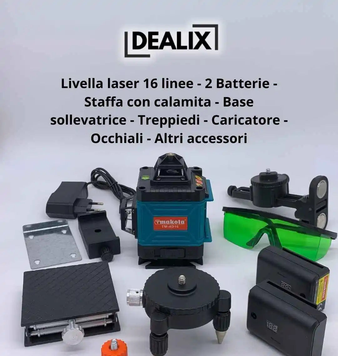 Kit Livella Laser 16 Linee + Miscelatore 1860W | Strumenti Professionali per Fai-da-Te e Edilizia – Spedizione Gratis!